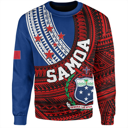 Samoa Sweatshirt Custom Tribal Polynesian Flag Print