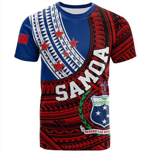Samoa T-Shirt Custom Tribal Polynesian Flag Print
