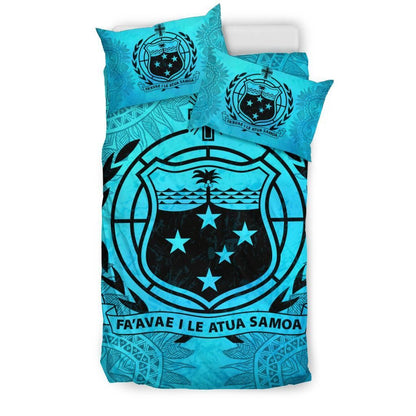 Samoa Duvet Cover Set - Samoa Coat Of Arms Turquoise