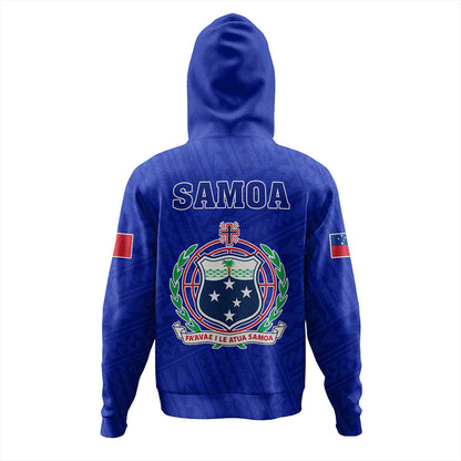 Samoa Hoodie Floral Ulafala Lei Style Blue