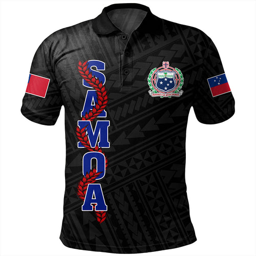 Samoa Polo Shirt Floral Ulafala Lei