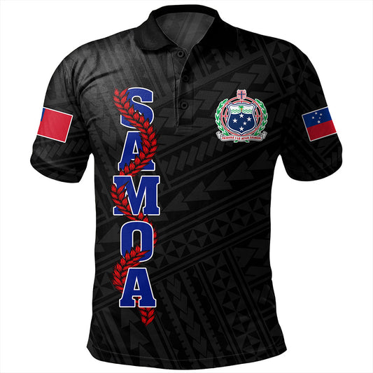 Samoa Polo Shirt Floral Ulafala Lei