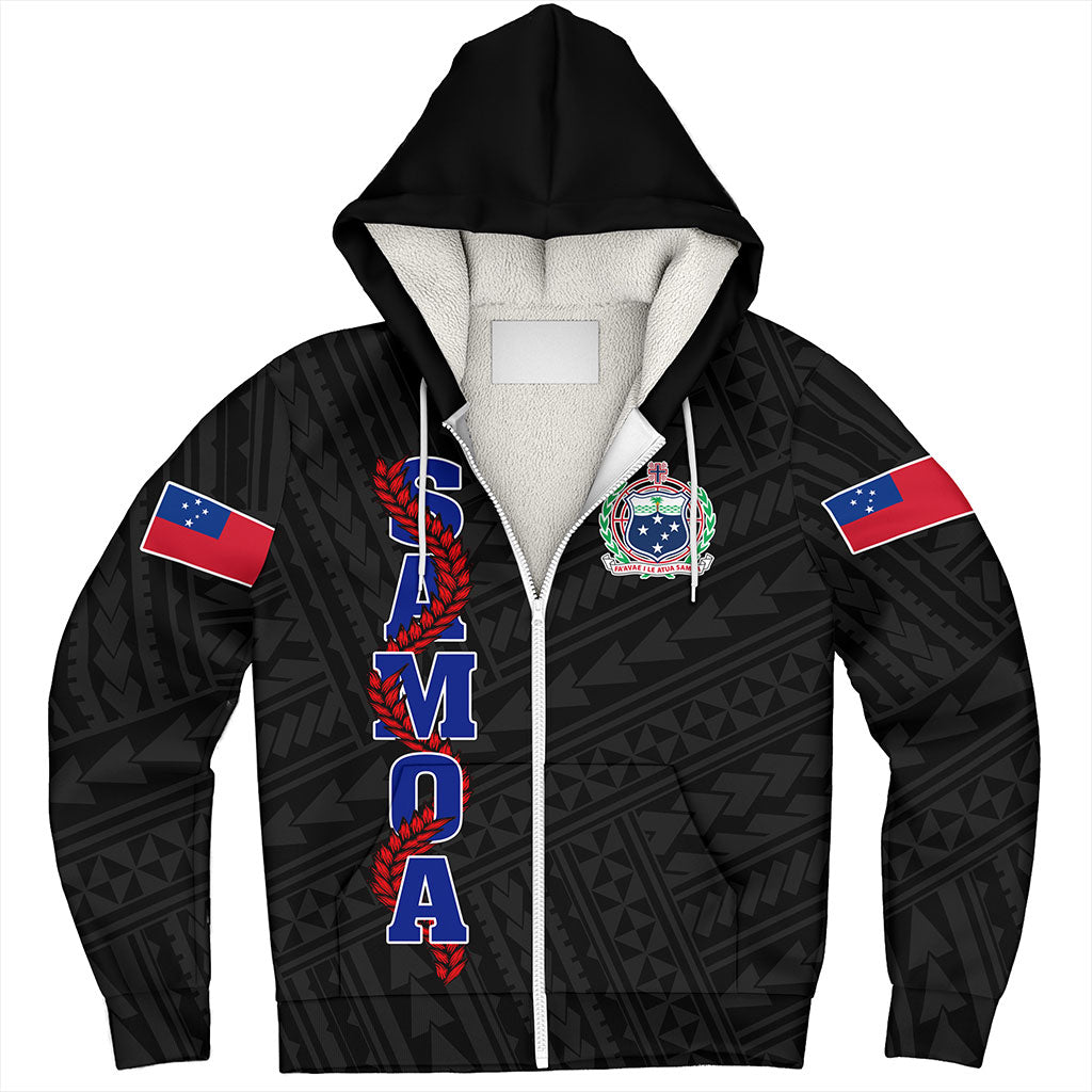 Samoa Sherpa Hoodie Floral Ulafala Lei