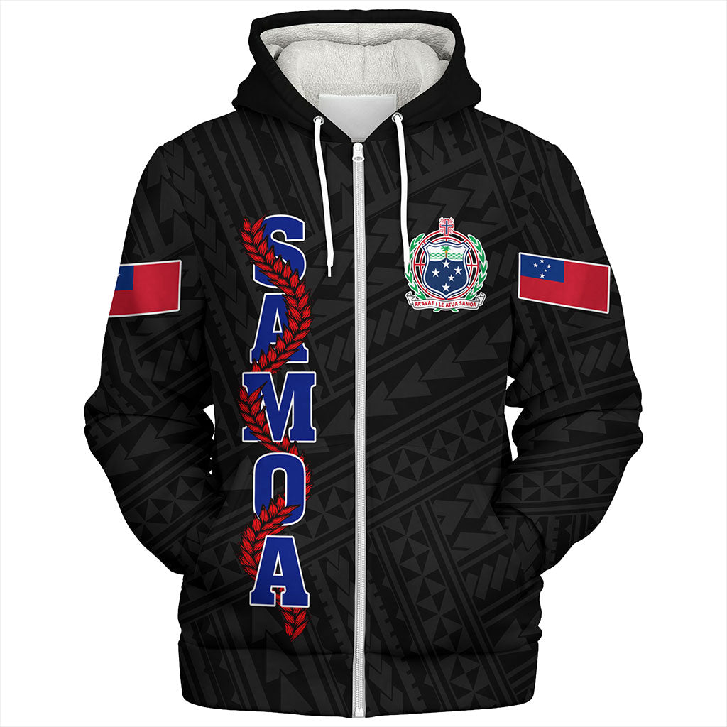 Samoa Sherpa Hoodie Floral Ulafala Lei