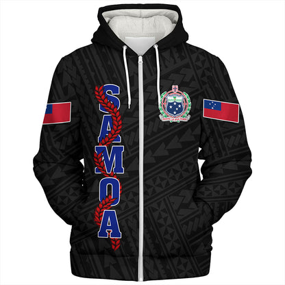 Samoa Sherpa Hoodie Floral Ulafala Lei