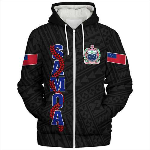 Samoa Sherpa Hoodie Floral Ulafala Lei