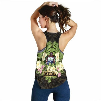 Samoa Women Racerback Tank - Polynesian Gold Patterns Collection
