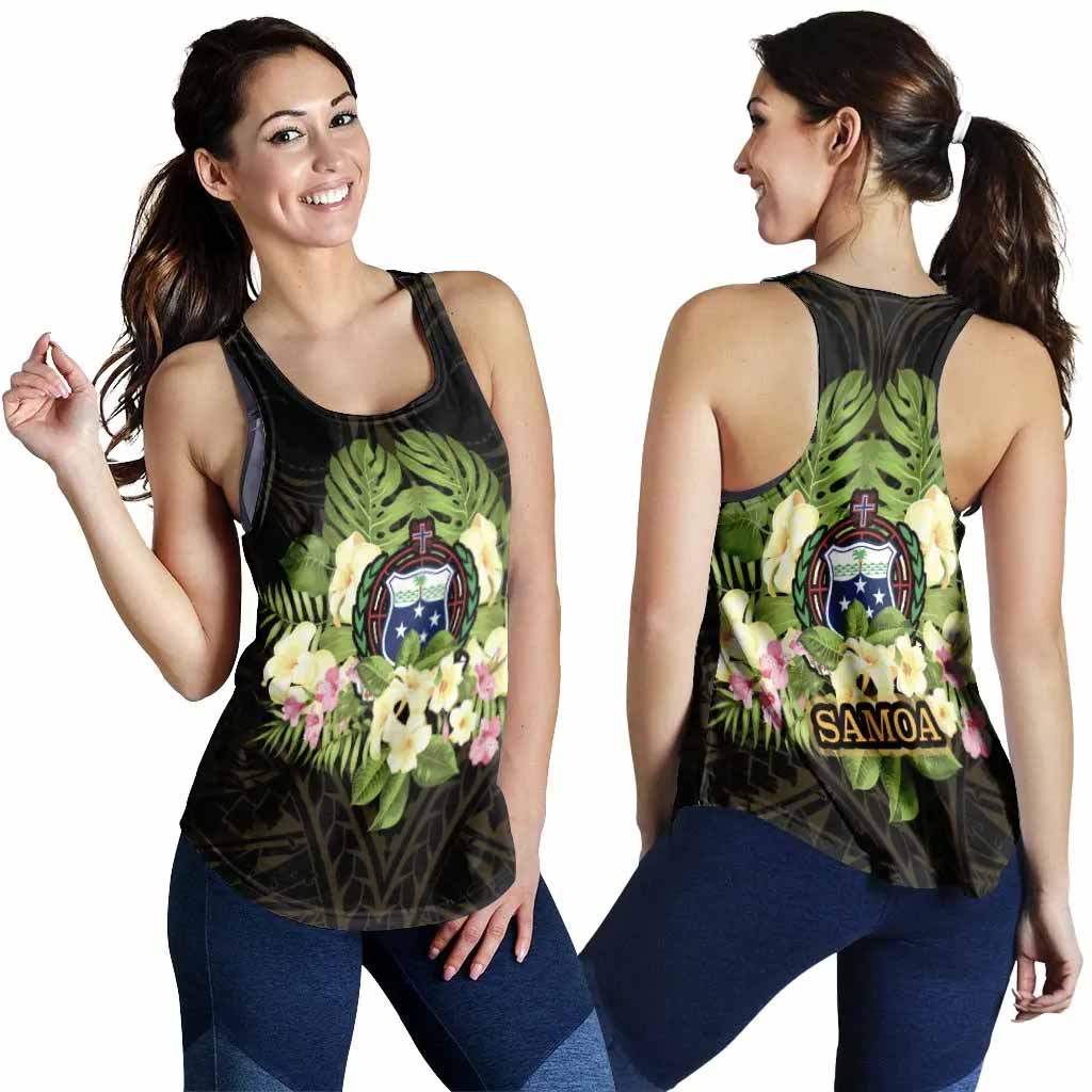 Samoa Women Racerback Tank - Polynesian Gold Patterns Collection