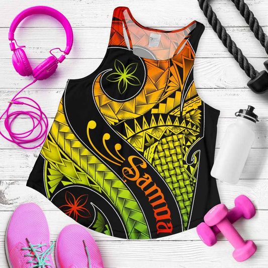Samoa Women Racerback Tank - Samoa Polynesian Decorative Patterns
