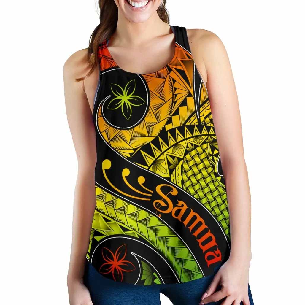 Samoa Women Racerback Tank - Samoa Polynesian Decorative Patterns