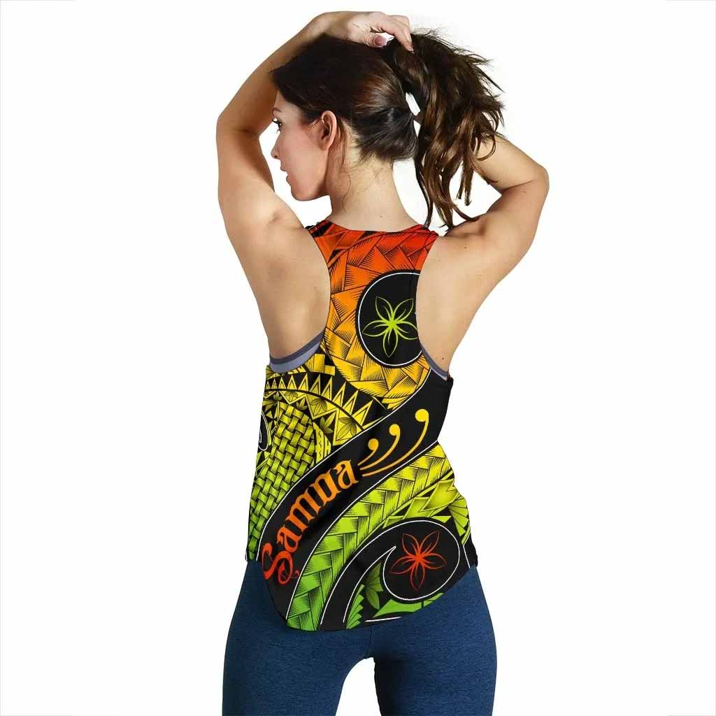 Samoa Women Racerback Tank - Samoa Polynesian Decorative Patterns
