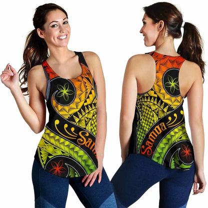 Samoa Women Racerback Tank - Samoa Polynesian Decorative Patterns