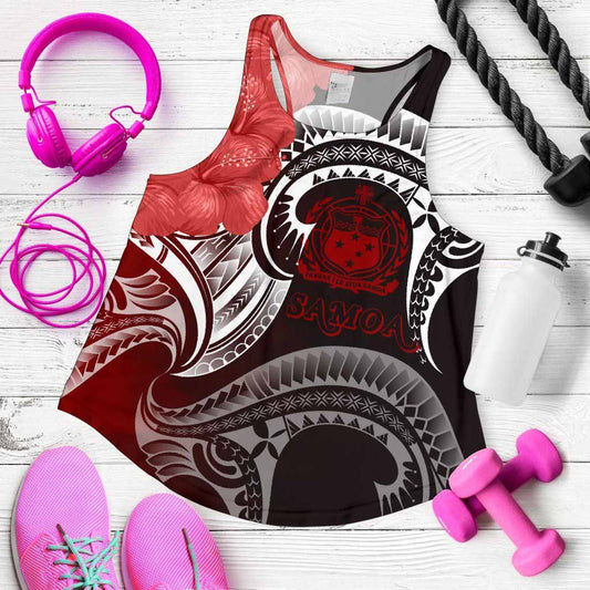 Samoa Women Racerback Tank - Samoa Seal Wave Style (Red)