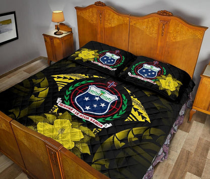 Samoa Polynesian Quilt Bed Set Hibiscus Yellow