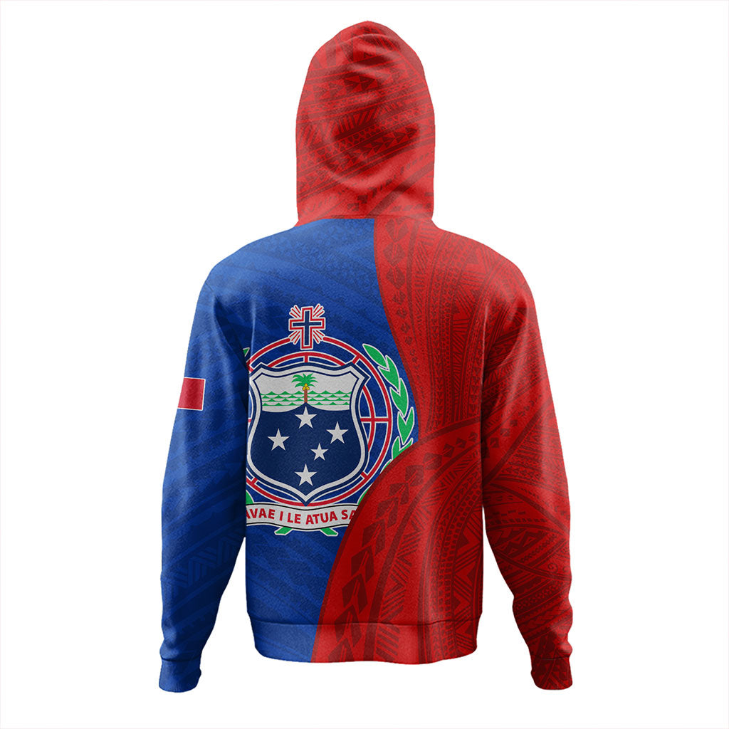 Samoa Hoodie Custom Polynesian Pattern With Coat Of Arms