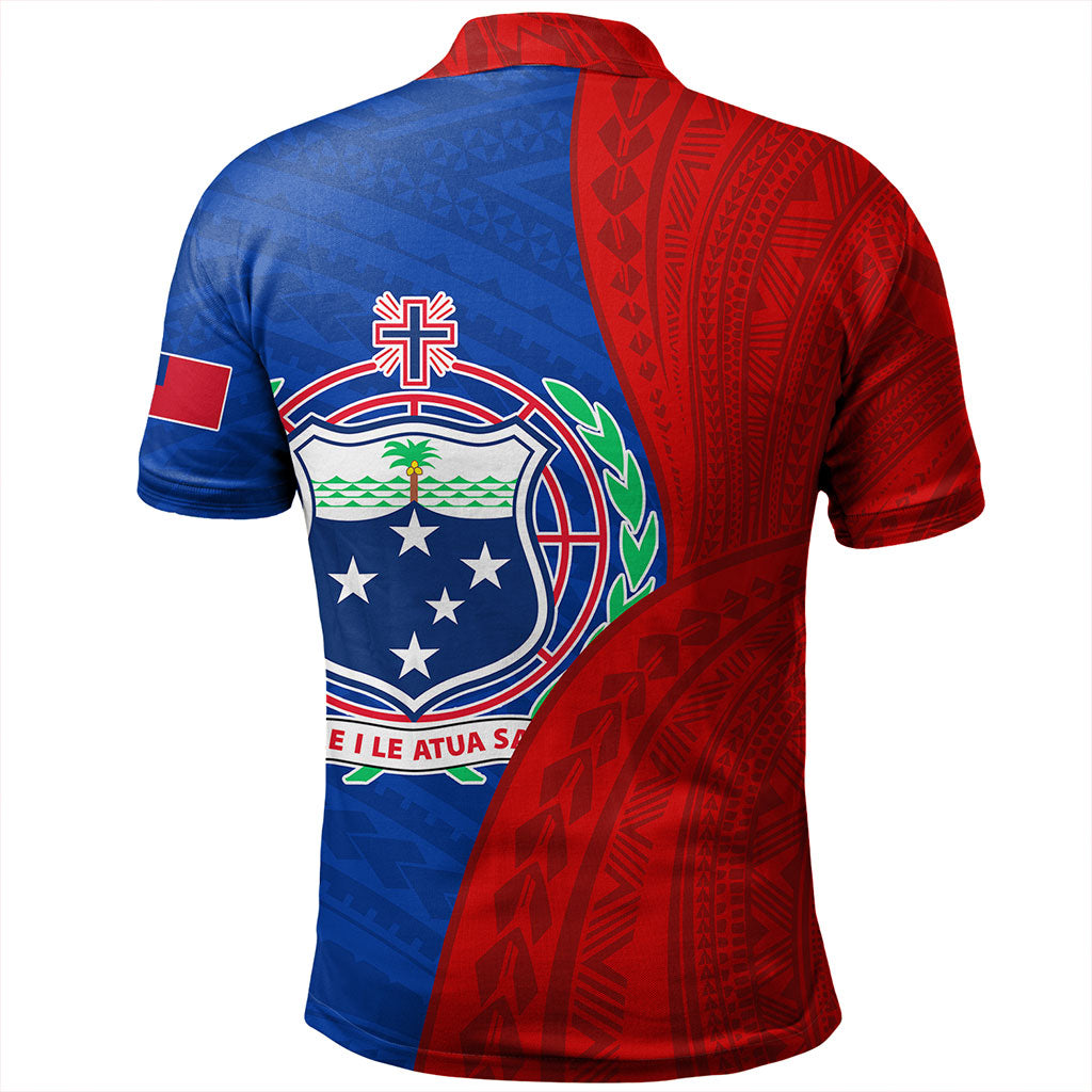 Samoa Polo Shirt Custom Polynesian Pattern With Coat Of Arms