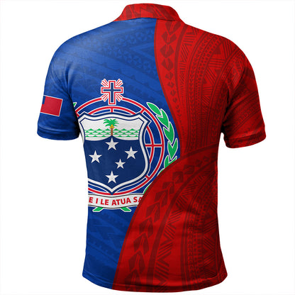 Samoa Polo Shirt Custom Polynesian Pattern With Coat Of Arms