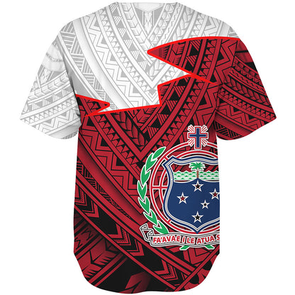 Samoa Baseball Shirt Polynesian Tattoo Flag And Coat Of Arms