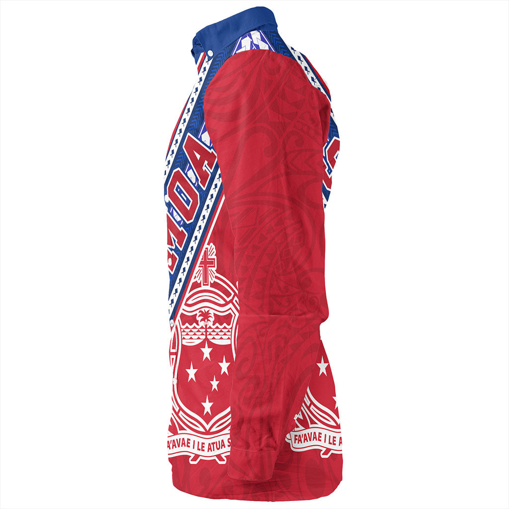 Samoa Long Sleeve Shirt Flag And Coat Of Arms
