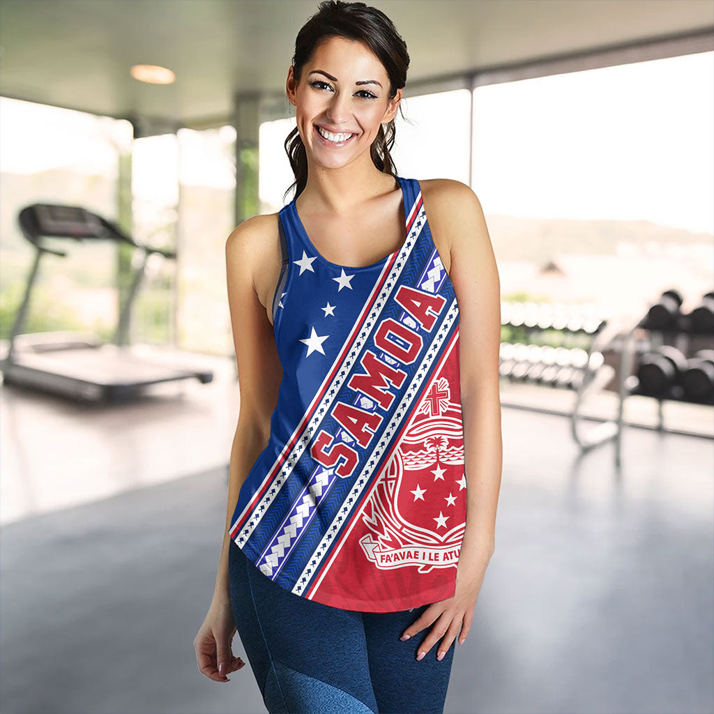Samoa Women Tank Flag And Coat Of Arms