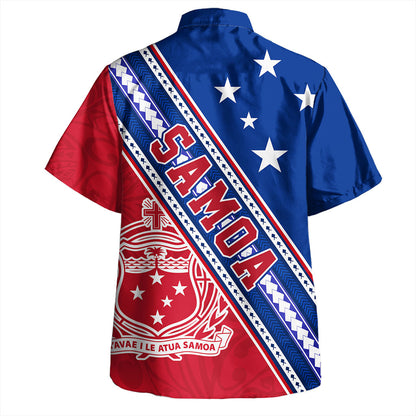 Samoa Hawaiian Shirt Flag And Coat Of Arms
