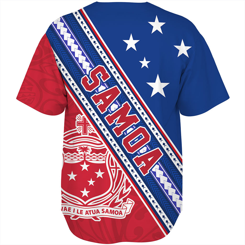 Samoa Baseball Shirt Flag And Coat Of Arms