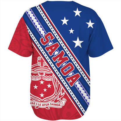 Samoa Baseball Shirt Flag And Coat Of Arms