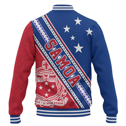 Samoa Baseball Jacket Flag And Coat Of Arms