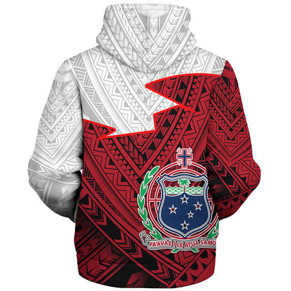 Samoa Sherpa Hoodie Polynesian Tattoo Flag And Coat Of Arms