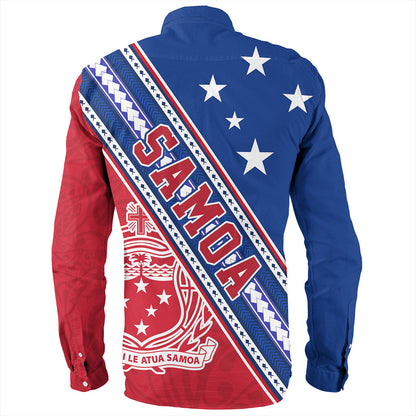 Samoa Long Sleeve Shirt Flag And Coat Of Arms