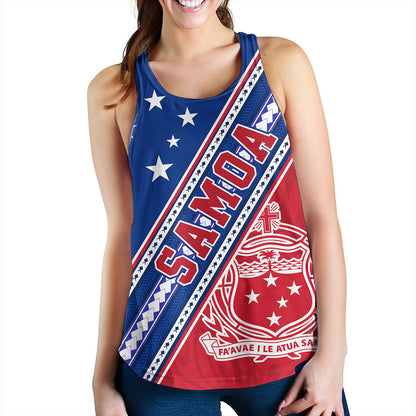Samoa Women Tank Flag And Coat Of Arms