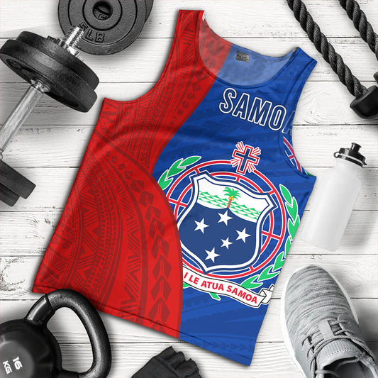 Samoa Tank Top Custom Polynesian Pattern With Coat Of Arms