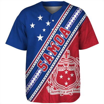 Samoa Baseball Shirt Flag And Coat Of Arms