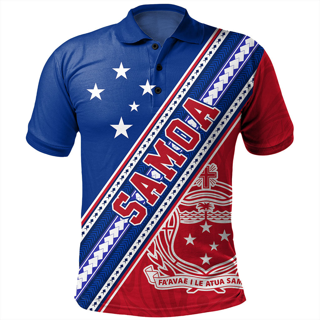 Samoa Polo Shirt Flag And Coat Of Arms
