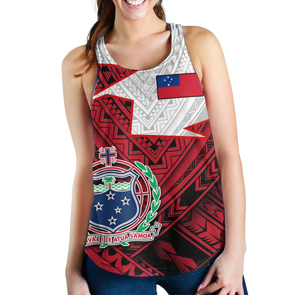 Samoa Women Tank Polynesian Tattoo Flag And Coat Of Arms