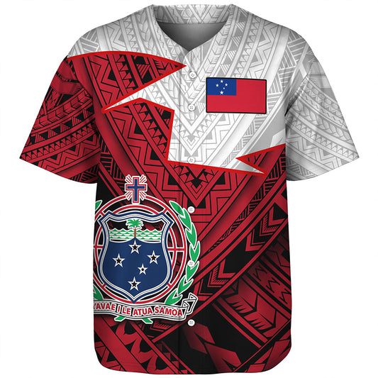 Samoa Baseball Shirt Polynesian Tattoo Flag And Coat Of Arms