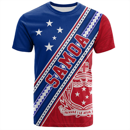 Samoa T-Shirt Flag And Coat Of Arms