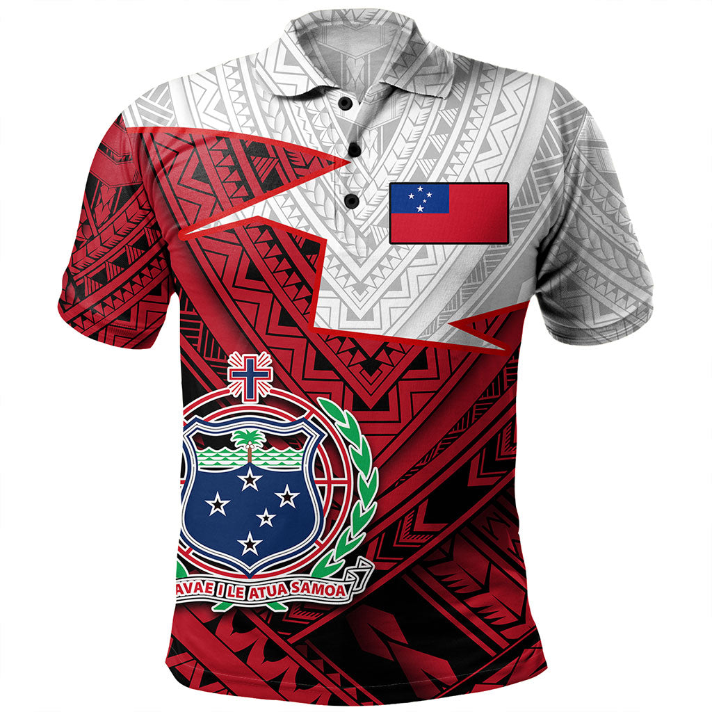 Samoa Polo Shirt Polynesian Tattoo Flag And Coat Of Arms