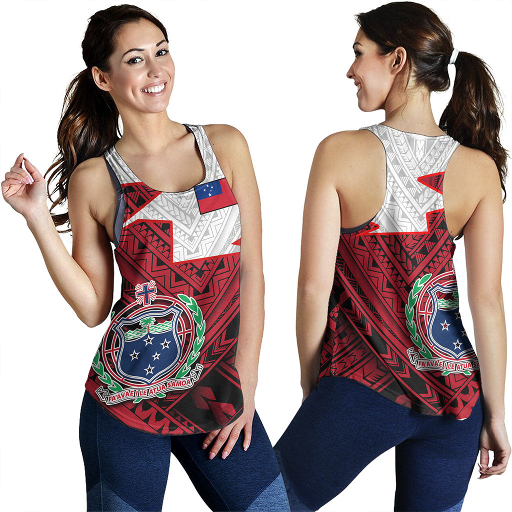 Samoa Women Tank Polynesian Tattoo Flag And Coat Of Arms