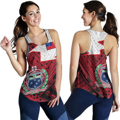 Samoa Women Tank Polynesian Tattoo Flag And Coat Of Arms