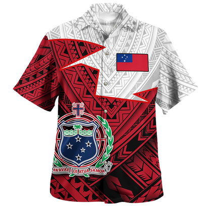 Samoa Hawaiian Shirt Polynesian Tattoo Flag And Coat Of Arms