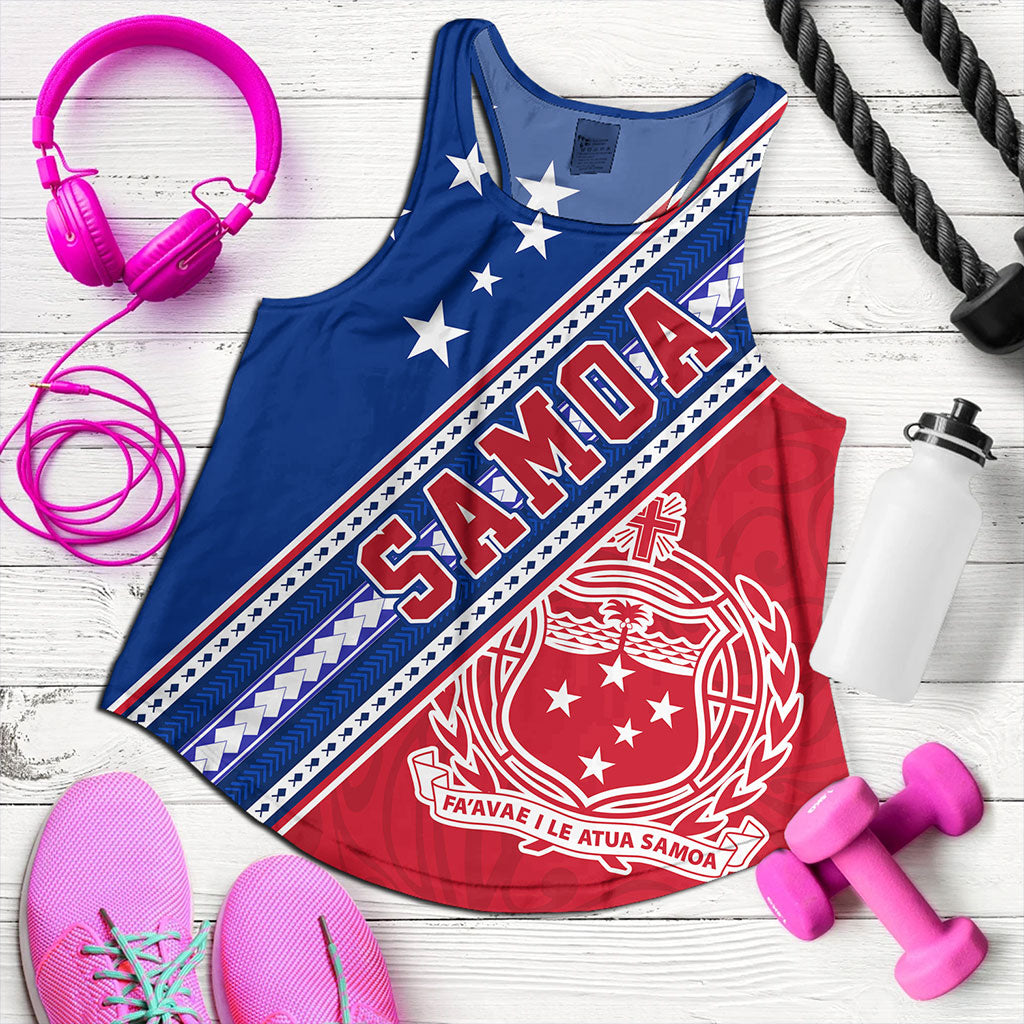 Samoa Women Tank Flag And Coat Of Arms