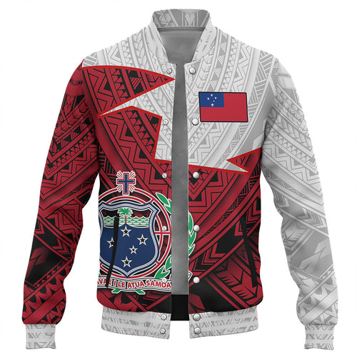 Samoa Baseball Jacket Polynesian Tattoo Flag And Coat Of Arms