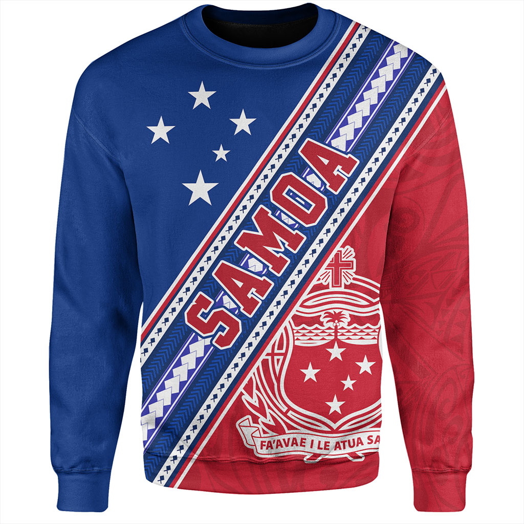 Samoa Sweatshirt Flag And Coat Of Arms
