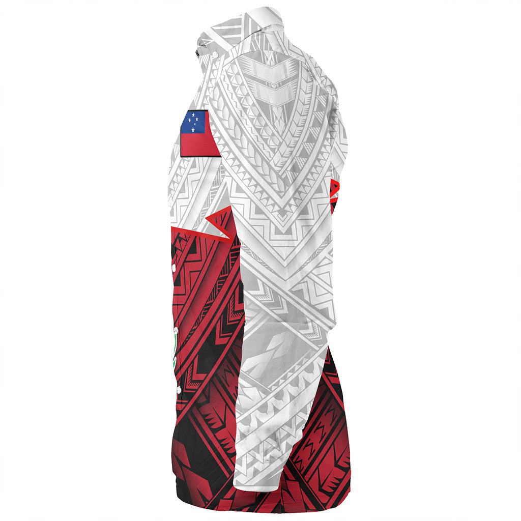 Samoa Long Sleeve Shirt Polynesian Tattoo Flag And Coat Of Arms