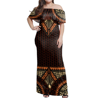 Samoa Combo Dress And Shirt Siapo Pacific Tribal Pattern