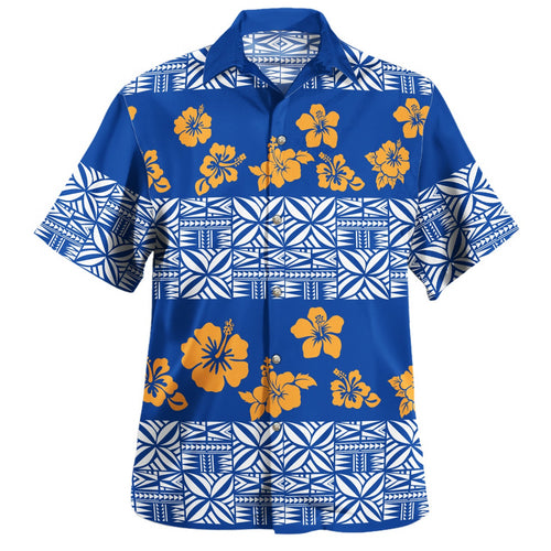 Samoa Hawaiian Shirt Tapa Flower Fabric Print