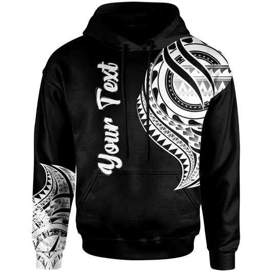 American Samoa Custom Personalised Hoodie - American Samoa Tatau White Patterns