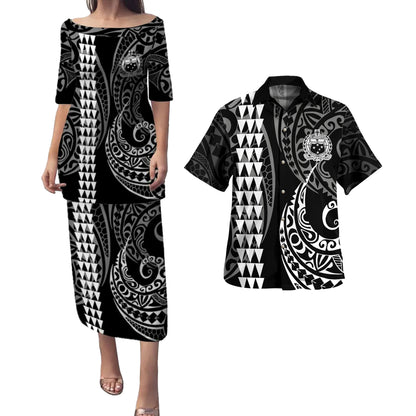 Samoa Combo Puletasi And Shirt Kakau Style White