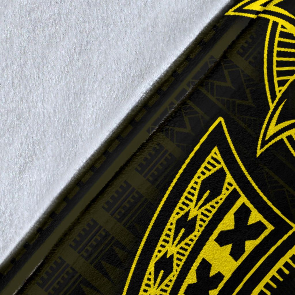 Seahorse Polynesian Blanket - Polynesian Tattoo Yellow